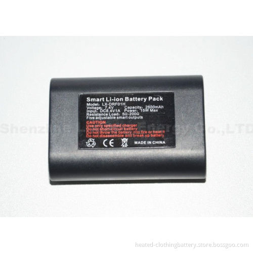 Heated Apparel Battery With Vibrator 7.4v 2600mah Li-ion Battery Pack With 4-heat Settings &amp; Capacity(70*48*2mm,130g/pc)